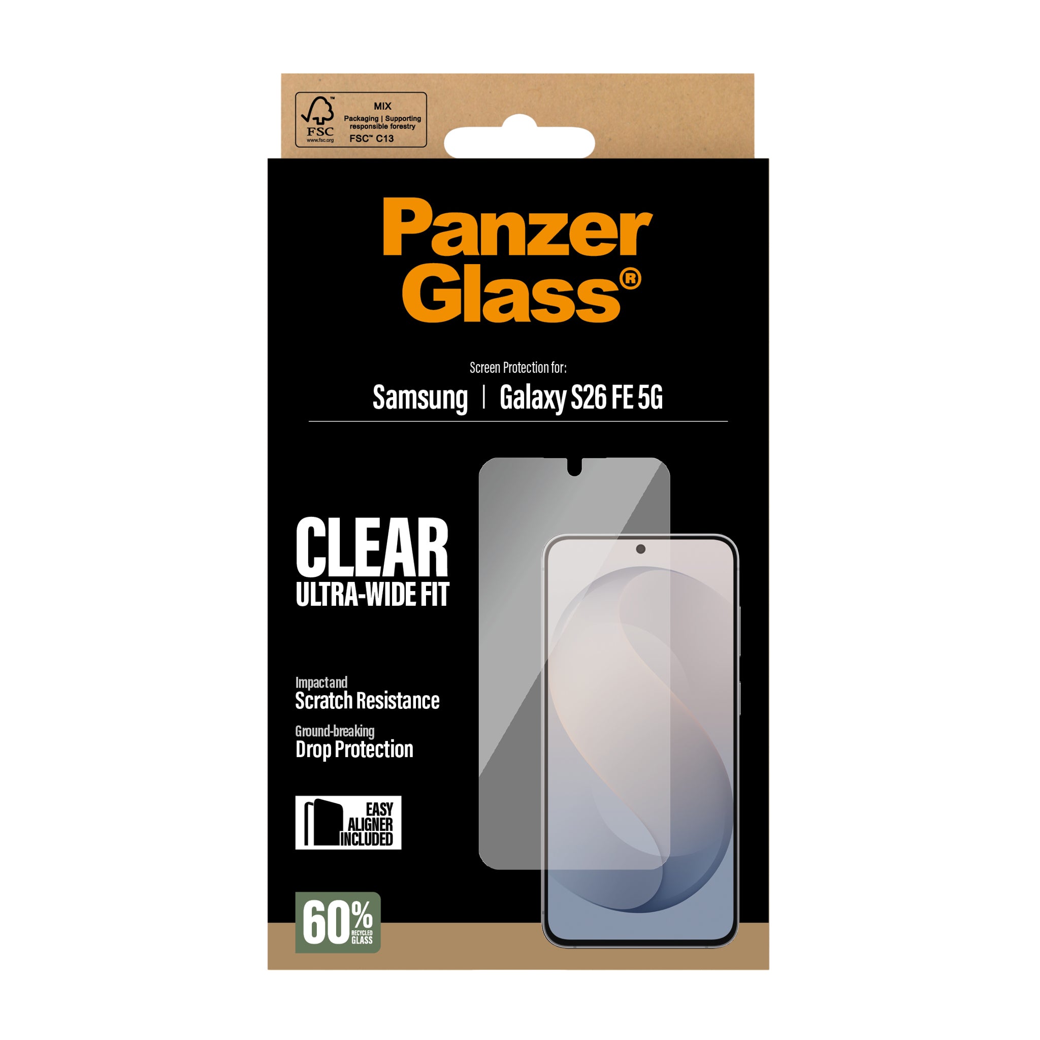 PanzerGlass® Screen Protector Samsung Galaxy S26 FE 5G | Ultra-Wide Fit w. EasyAligner